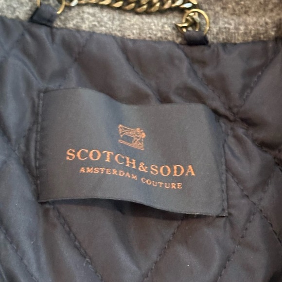 Scotch & Soda Men’s Gray and Navy Wool Peacoat Size XL - Picture 6 of 14